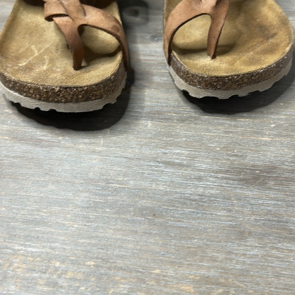 Mila Paoli Italy Leather Braided Strap Cork Wedge Sandals Shoes Tan Size 9 - Picture 6 of 16